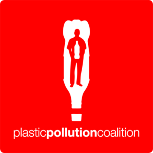 das rote logo von Plastic Pollution Coalition