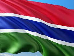 die Flagge von Gambia