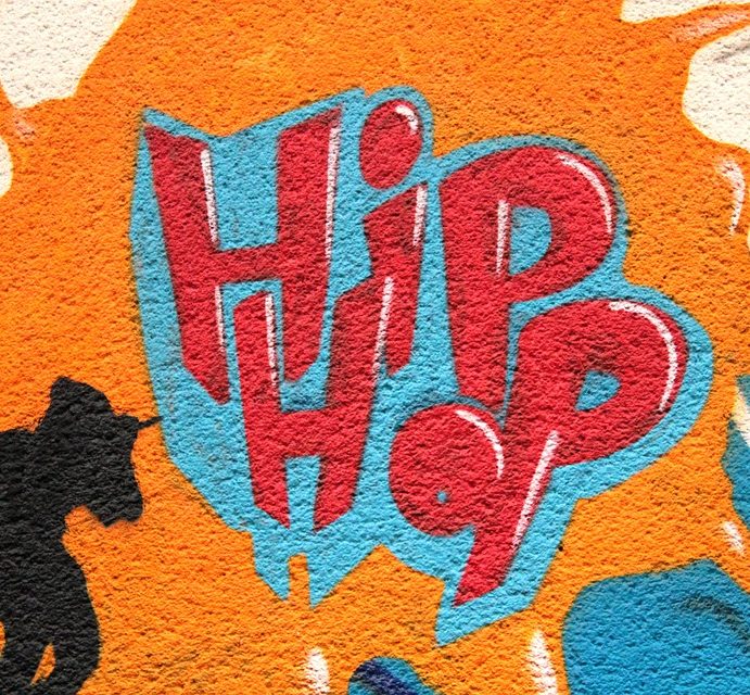 Graffitti mit Schriftzug Hip Hop
